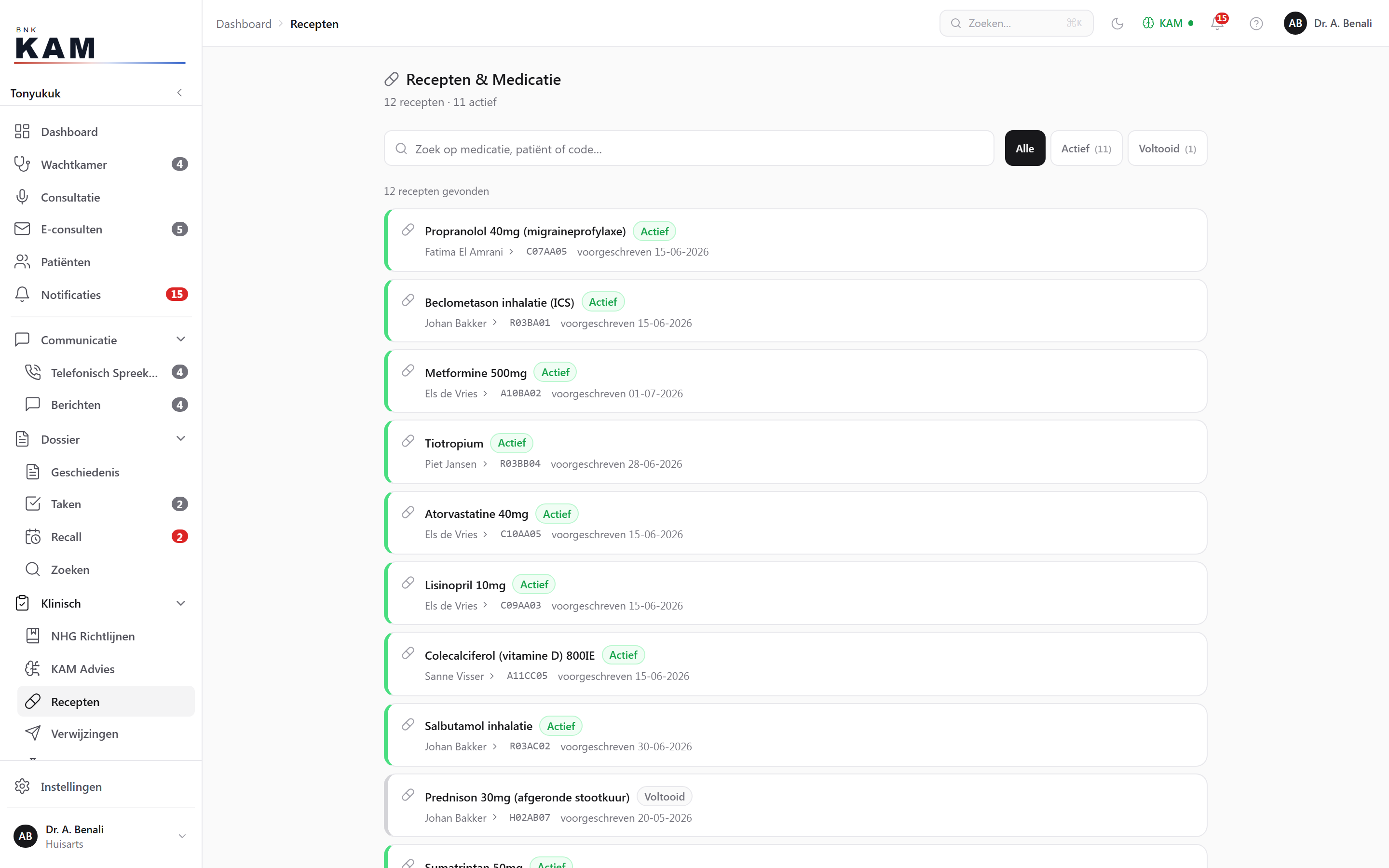 Tonyukuk prescriptions, FHIR-backed with ATC codes