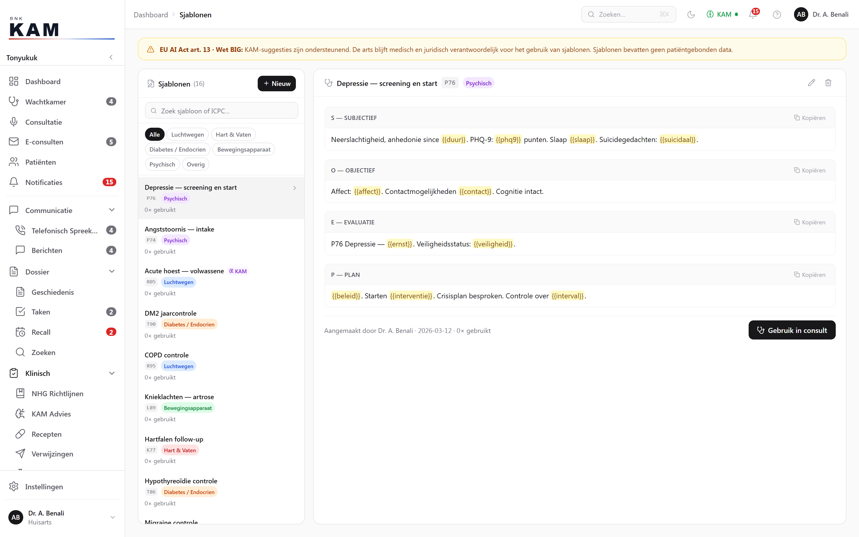 Tonyukuk reusable SOEP templates per ICPC