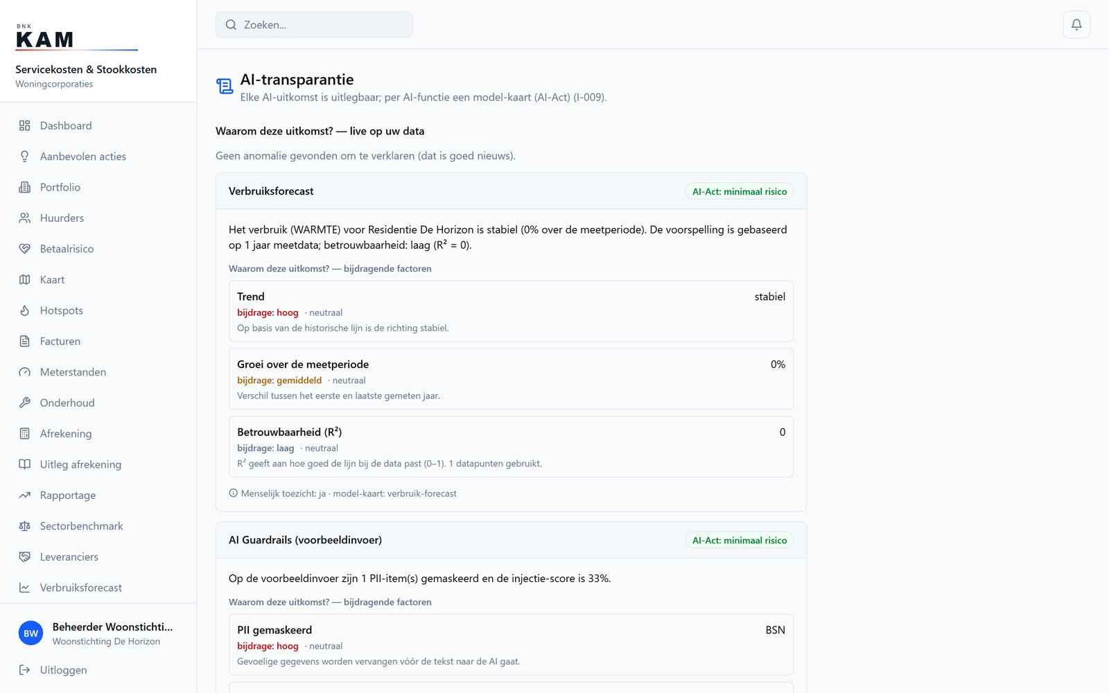 AI transparency: every AI outcome explained, with a model card and AI Act risk class